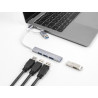 Delock 4 Port Slim USB Hub mit USB Type-C™ oder USB Typ-A zu 3 x USB 2.0 Typ-A Buchse + 1 x USB 5 Gbps Typ-A Buchse