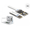 Delock Konverter M.2 Key B+M Stecker zu 1 x Mini PCIe Slot half size / full size mit flexiblem Kabel