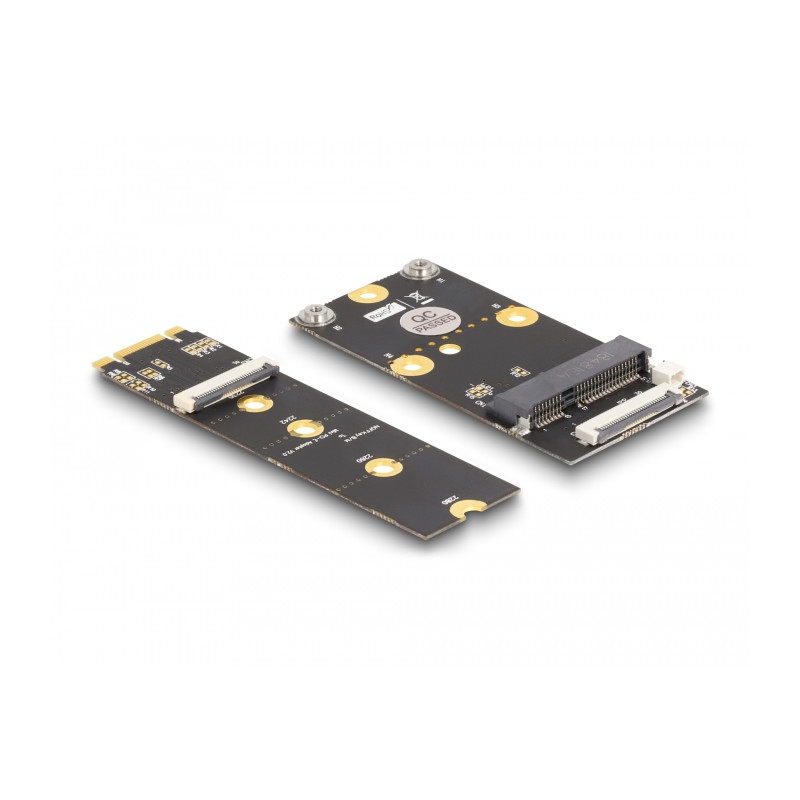 Delock Konverter M.2 Key B+M Stecker zu 1 x Mini PCIe Slot half size / full size mit flexiblem Kabel