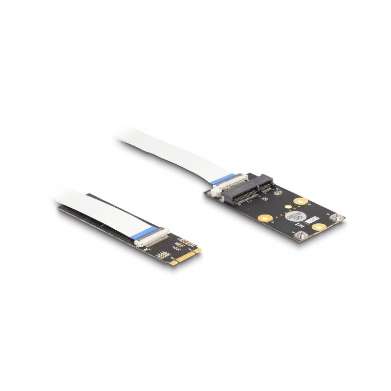 Delock Konverter M.2 Key B+M Stecker zu 1 x Mini PCIe Slot half size / full size mit flexiblem Kabel