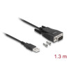 Delock Adapter USB 2.0 Typ-A Stecker zu 1 x Seriell RS-232 D-Sub 9 Stecker mit Schrauben und Muttern ESD Überspannungsschutz