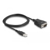 Delock Adapter USB 2.0 Typ-A Stecker zu 1 x Seriell RS-232 D-Sub 9 Stecker mit Schrauben und Muttern ESD Überspannungsschutz