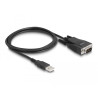 Delock Adapter USB 2.0 Typ-A Stecker zu 1 x Seriell RS-232 D-Sub 9 Stecker mit Schrauben und Muttern ESD Überspannungsschutz