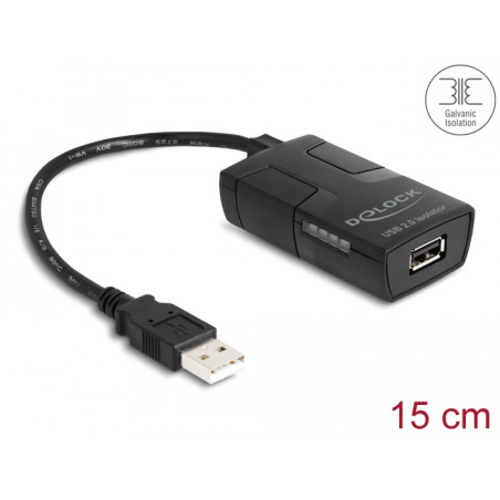 Delock Isolator USB 2.0 Typ-A Stecker zu Buchse mit 5 kV Isolation für Datenleitung