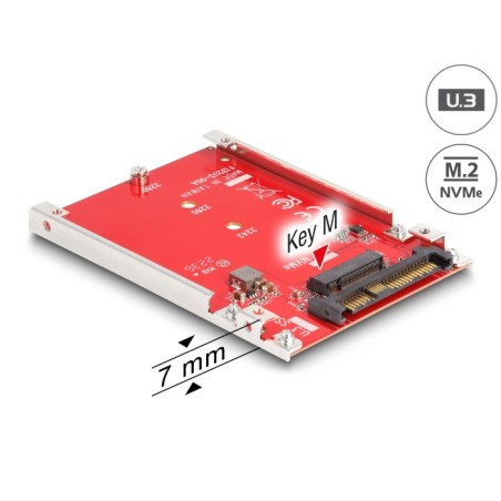 Delock 2.5″ Konverter U.3 SFF-8639 zu M.2 NVMe Key M - 7 mm