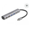 Delock 6 Port USB Hub mit 4 x USB Typ-A Buchse und 2 x USB Type-C™ Buchse