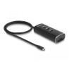 Delock 3 Port USB 10 Gbps Hub inklusive SD und Micro SD Card Reader mit USB Type-C™ Anschluss 60 cm Kabel und Schalter für jeden