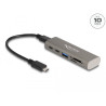 Delock 3 Port USB 10 Gbps Hub inklusive SD und Micro SD Card Reader mit USB Type-C™ Anschluss