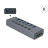 Delock Externer USB 5 Gbps 6 Port Hub mit Schalter und SD / Micro SD Slot