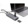 Delock Externer USB 5 Gbps 6 Port Hub mit Schalter und SD / Micro SD Slot