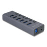Delock Externer USB 5 Gbps 6 Port Hub mit Schalter und SD / Micro SD Slot