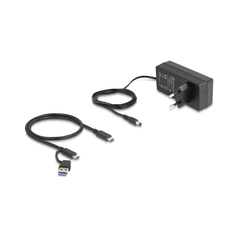 Delock USB 5 Gbps Hub mit 2 x USB Typ-A und 2 x USB Type-C™ Buchse und 1 x Schnellladeport + Schalter