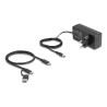 Delock USB 5 Gbps Hub mit 2 x USB Typ-A und 2 x USB Type-C™ Buchse und 1 x Schnellladeport + Schalter