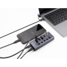 Delock USB 5 Gbps Hub mit 2 x USB Typ-A und 2 x USB Type-C™ Buchse und 1 x Schnellladeport + Schalter