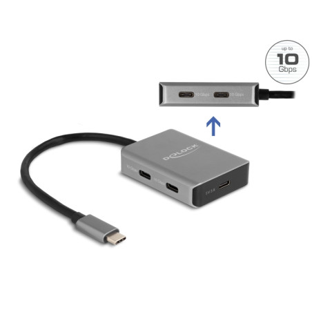 Delock USB 10 Gbps 4 Port USB Type-C™ Hub mit USB Type-C™ Anschluss