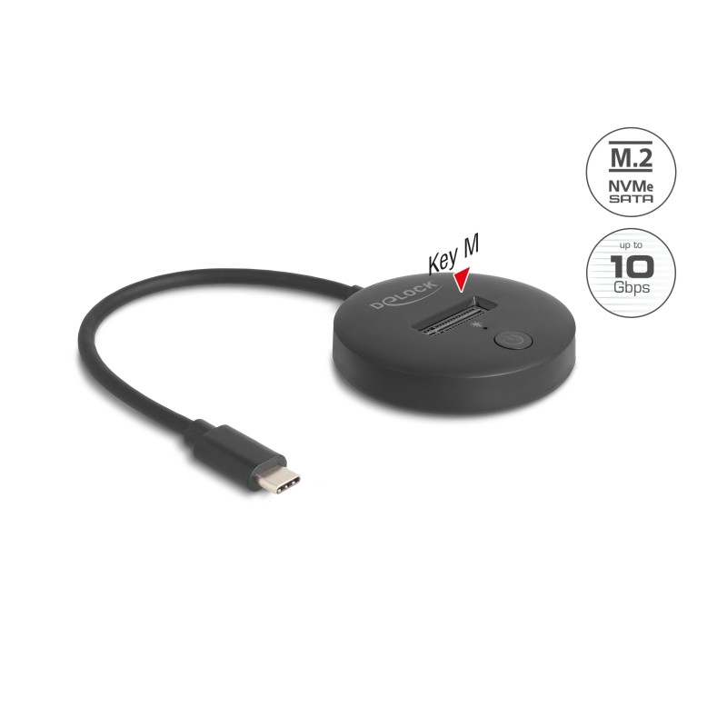 Delock M.2 Dockingstation für M.2 NVMe / SATA SSD mit USB 10 Gbps USB Type-C™ Stecker