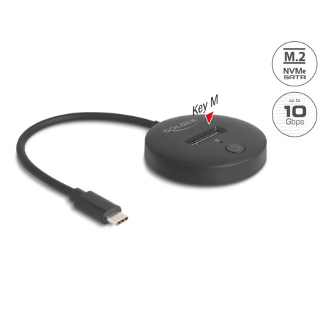 Delock M.2 Dockingstation für M.2 NVMe / SATA SSD mit USB 10 Gbps USB Type-C™ Stecker