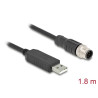 Delock M12 Serielles Anschlusskabel mit FTDI Chipsatz, USB 2.0 Typ-A Stecker zu M12 RS-232 Stecker A-kodiert 8 Pin 1,8 m schwarz