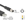 Delock M8 A-kodiert 3 Pin Serielles Anschlusskabel mit FTDI Chipsatz, USB 2.0 Typ-A Stecker zu M8 RS-232 Stecker 1,8 m schwarz
