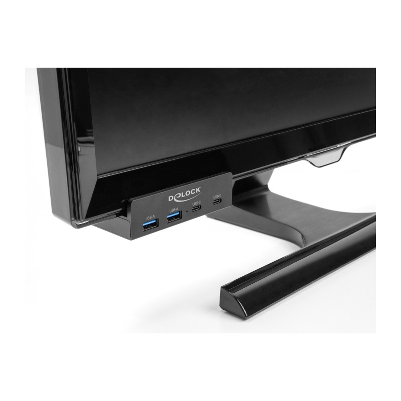 Delock Externer USB 5 Gbps 4 Port Hub 2 x USB Typ-A und 2 x USB Type-C™ mit Feststellschraube