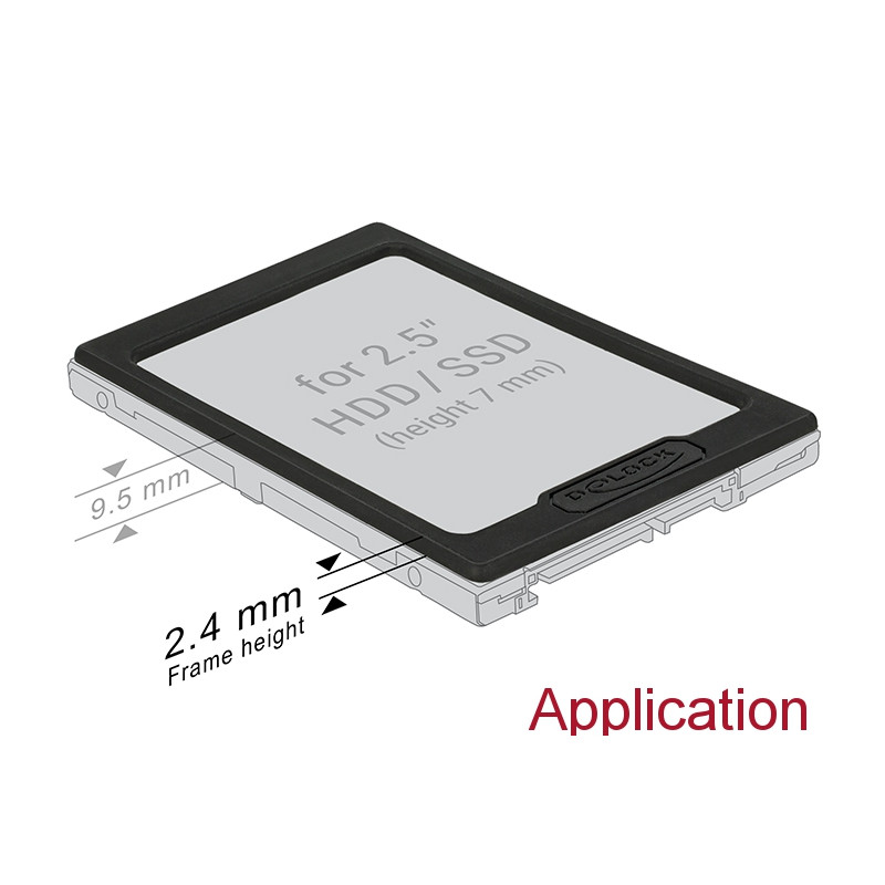 Delock 2.5″ HDD / SSD Erweiterungsrahmen