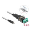 Delock Adapter USB Type-C™ zu 1 x Seriell RS-422/485 Stecker mit 6 Pin Terminalblock 5 V 0,5 m