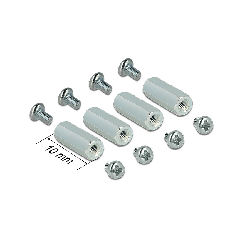Delock Befestigungsset M2.5 Abstandhalter 6-Kant Innen/Innen 10 mm für Raspberry Pi