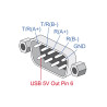 Delock Adapter USB Type-C™ zu 1 x Seriell RS-422/485 Stecker mit 6 Pin Terminalblock 5 V 0,5 m