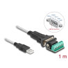 Delock Adapter USB 2.0 Typ-A zu 1 x Seriell RS-422/485 Stecker mit 6 Pin Terminalblock 5 V 1 m