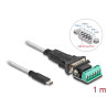 Delock Adapter USB Type-C™ zu 1 x Seriell RS-422/485 Stecker mit 6 Pin Terminalblock 5 V 1 m