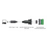 Delock Adapter USB Type-C™ zu 1 x Seriell RS-422/485 Stecker mit 6 Pin Terminalblock 5 V 1 m