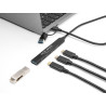Delock 4 Port Slim USB Hub mit USB Type-C™ oder USB Typ-A zu 3 x USB 5 Gbps USB Type-C™ + 1 x USB 5 Gbps Typ-A