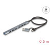 Delock 7 Port Slim USB Hub mit USB Type-C™ oder USB Typ-A zu 1 x USB 5 Gbps Typ-A + 6 x USB 2.0 Typ-A