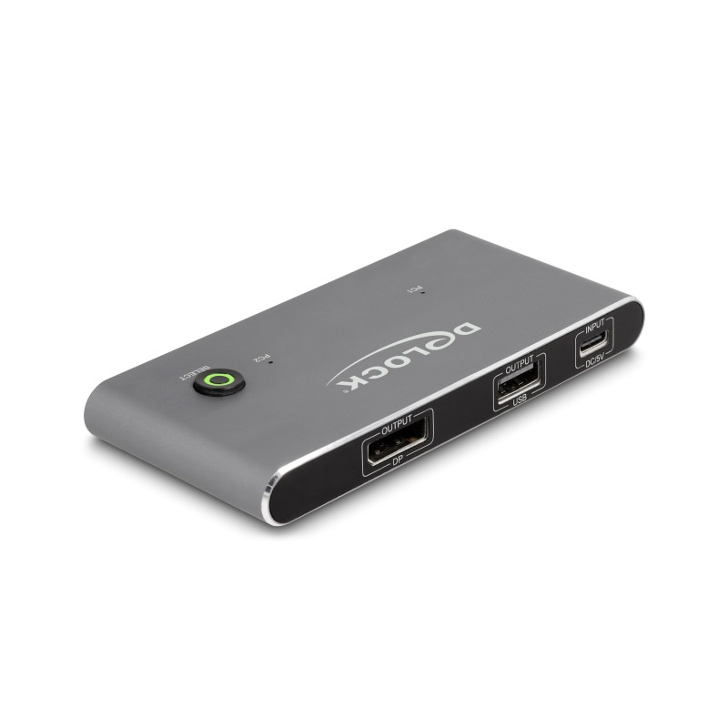 Delock USB-C™ KVM Switch zu DisplayPort 8K 30 Hz mit USB 2.0