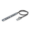 Delock 7 Port Slim USB Hub mit USB Type-C™ oder USB Typ-A zu 1 x USB 5 Gbps Typ-A + 6 x USB 2.0 Typ-A