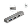 Delock 3 Port Slim USB Hub mit USB Type-C™ zu 1 x USB 10 Gbps USB Typ-A + 2 x USB 2.0 Typ-A