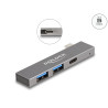Delock 3 Port Slim USB Hub mit USB Type-C™ zu 1 x USB 5 Gbps USB Type-C™ + 2 x USB 5 Gbps Typ-A