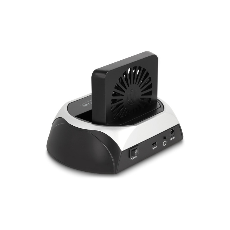Delock USB 10 Gbps Dockingstation für 2.5″ / 3.5″ SATA HDD / SSD oder M.2 NVMe PCIe oder SATA SSD mit Lüfter