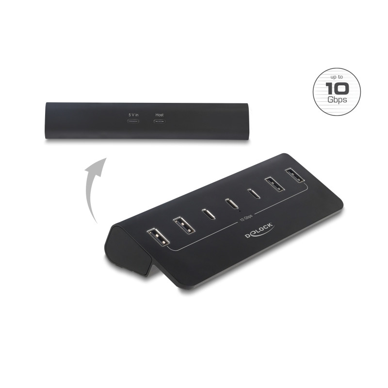 Delock USB 10 Gbps Hub mit 3 USB Type-C™ und 4 USB Typ-A Ports