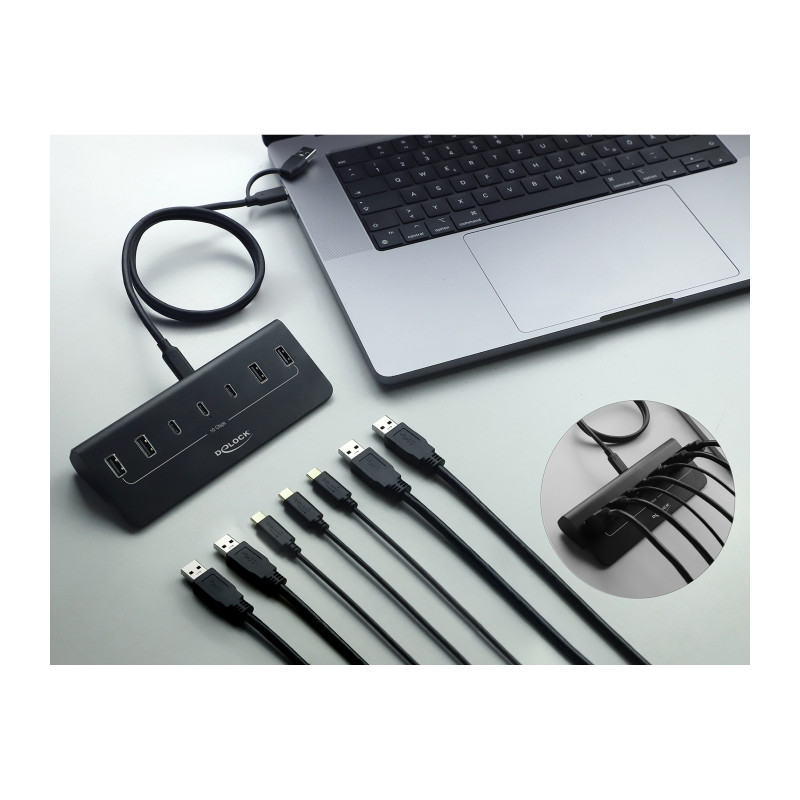 Delock USB 10 Gbps Hub mit 3 USB Type-C™ und 4 USB Typ-A Ports