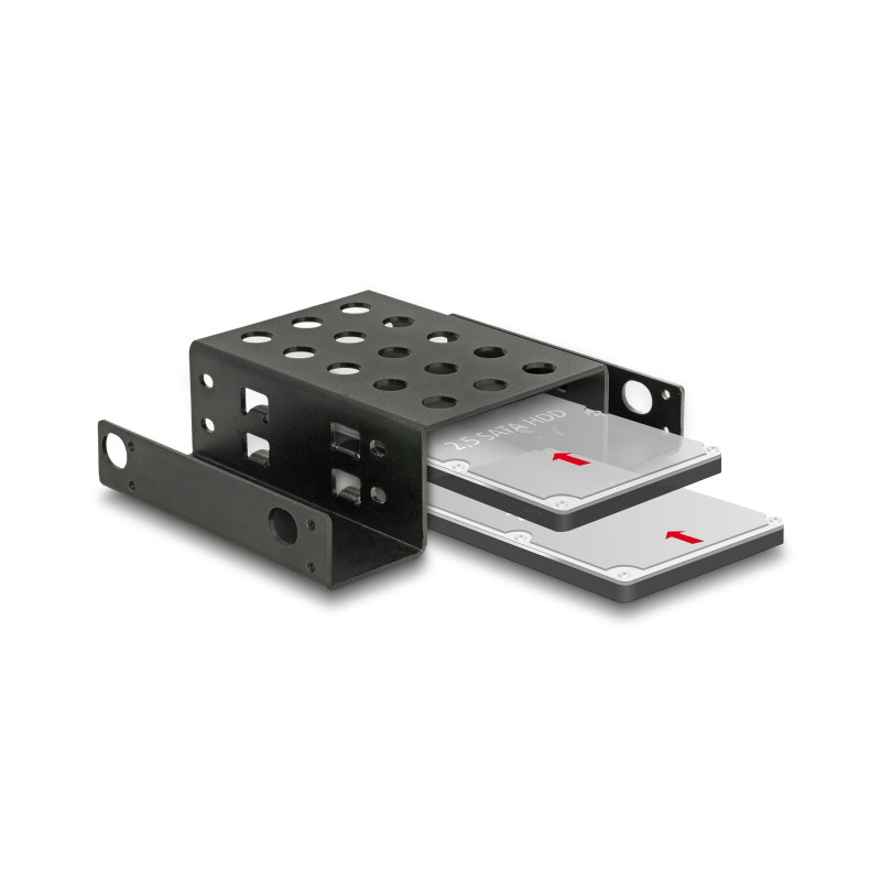 Delock Einbaurahmen 2 x 2.5″ zu 5.25″ schwarz