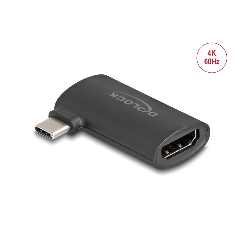 Delock USB Type-C™ Stecker zu HDMI Buchse (DP Alt Mode) Adapter 4K gewinkelt