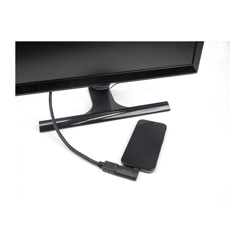 Delock USB Type-C™ Stecker zu HDMI Buchse (DP Alt Mode) Adapter 4K gewinkelt