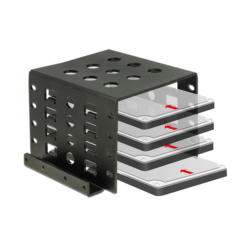 Delock Einbaurahmen 4 x 2.5″ zu 3.5″ schwarz