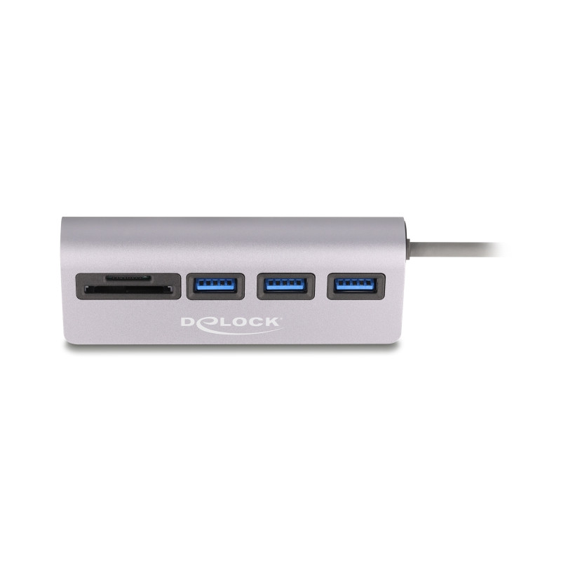 Delock 3 Port USB 5 Gbps Hub inklusive SD und Micro SD Card Reader mit USB Type-C™ Anschluss