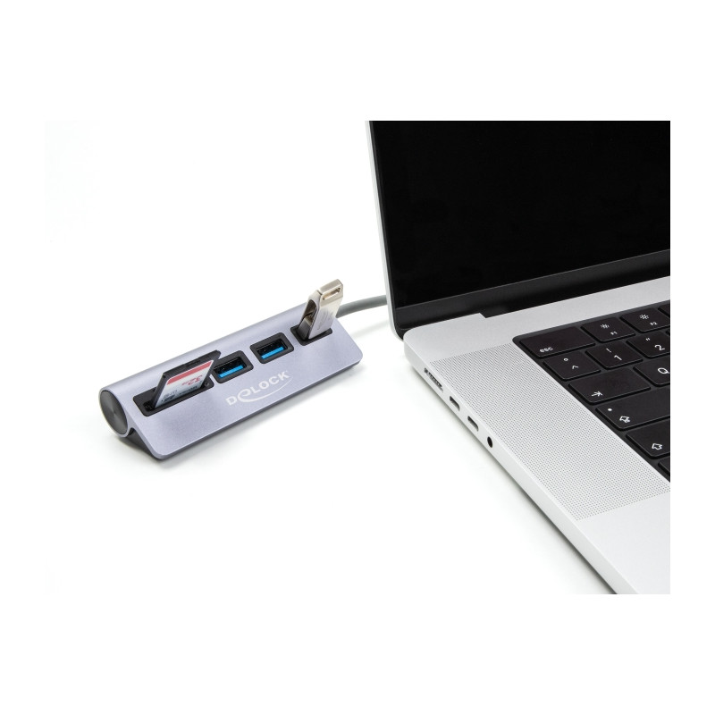 Delock 3 Port USB 5 Gbps Hub inklusive SD und Micro SD Card Reader mit USB Type-C™ Anschluss