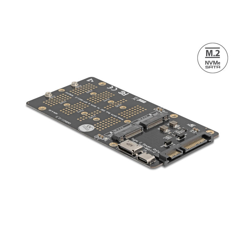 Delock Konverter M.2 Key M NVMe SSD zu OCuLink SFF-8612 und M.2 Key B SATA SSD zu SATA