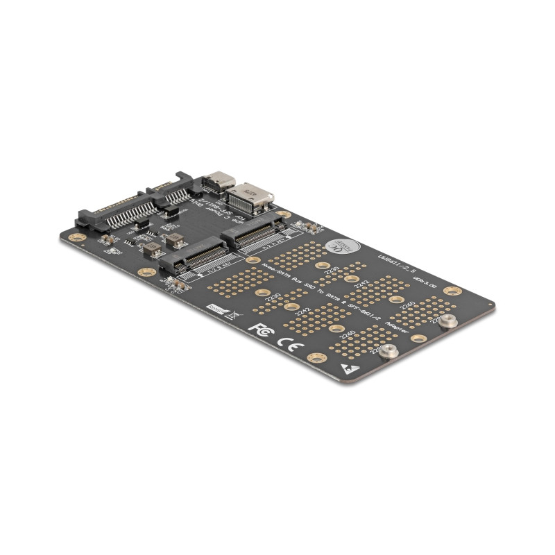 Delock Konverter M.2 Key M NVMe SSD zu OCuLink SFF-8612 und M.2 Key B SATA SSD zu SATA