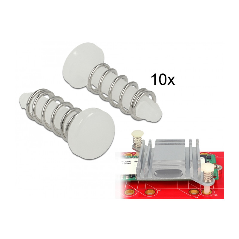 Delock Schnappniete für Kühlkörper - Set 10 Stück weiß