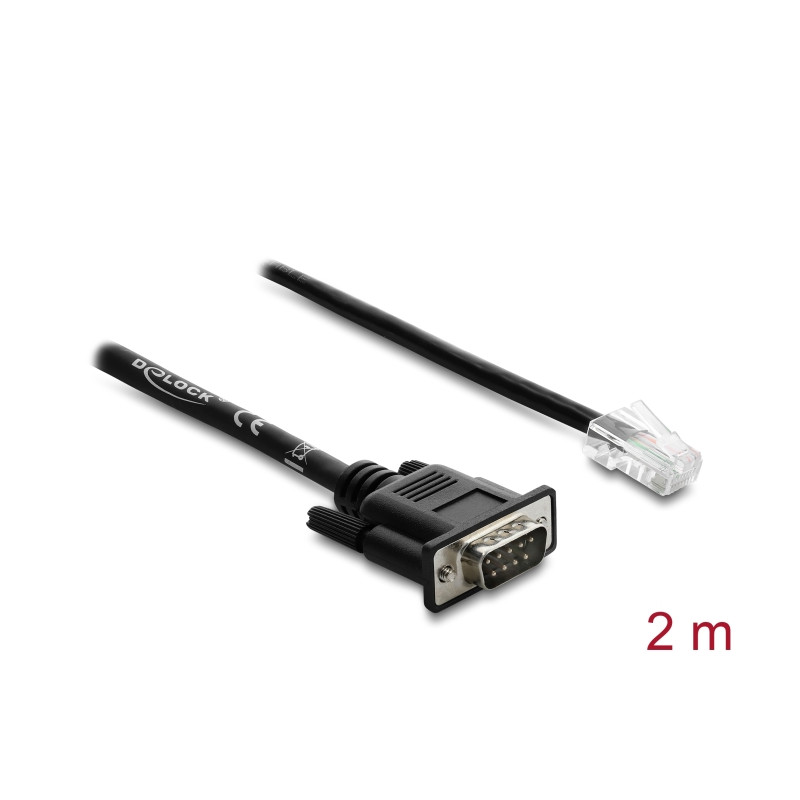 Delock Seriell RS-232/422/485 Adapterkabel Sub-D 9 Stecker zu RJ45 Stecker 2 m